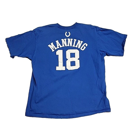 Reebok NFL Equipment Indianapolis Colts Patten Manning #18 T-Shirt Men's XL - Picture 2 of 7